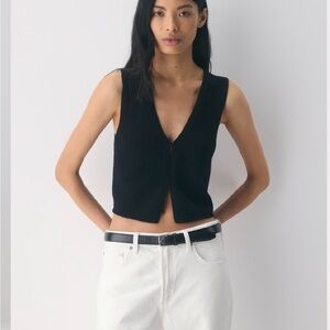 Aritzia basque button-down Knit Top